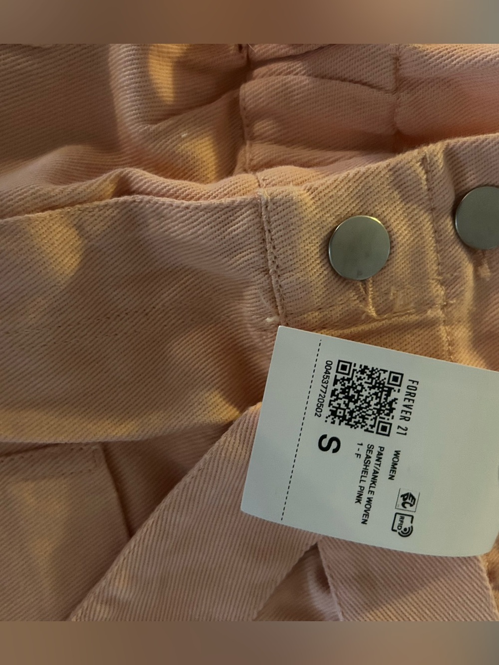 Seashell Pink Paper Bag Ankle Pants Forever 21 New With Tags Size Small - Picture 4 of 8
